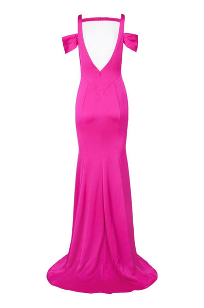 Decode - 184061 Cold Shoulder Sweetheart Jersey Evening Dress in Pink