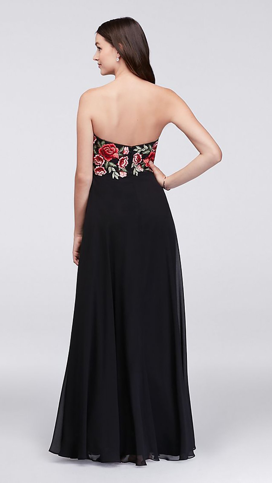 Decode 1.8 - 184068SC Floral Embroidered Strapless Empire Dress