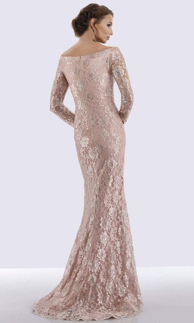 Feriani Couture - Floral Lace Off-Shoulder Dress 18727 In Pink