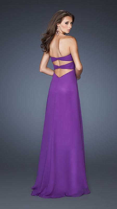 La Femme - Luxurious Sweetheart A-Line Gown with Sheer Layering 19009 In Purple