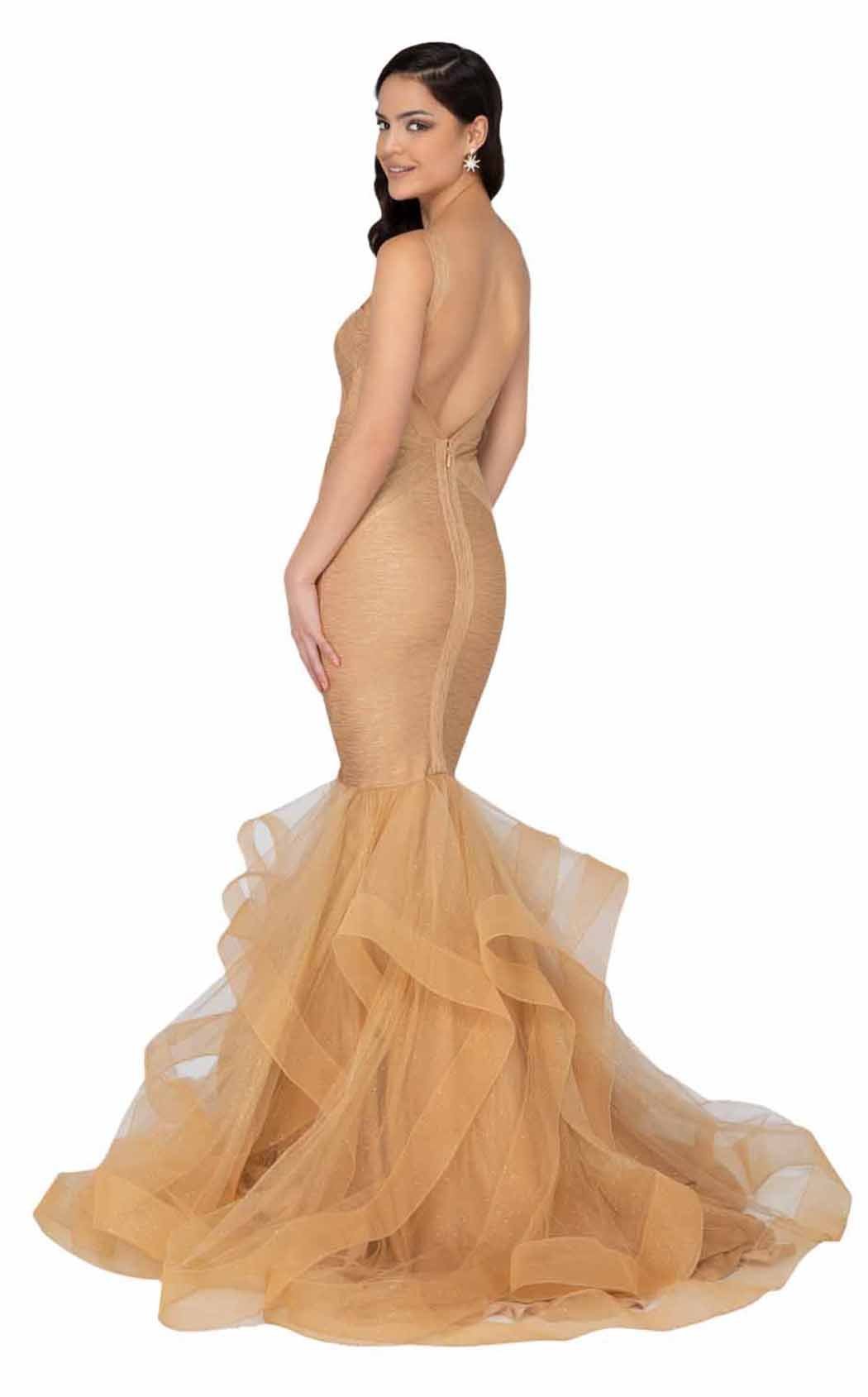 Terani Couture - 1911P8640SC Sleeveless Glittery Mermaid Tulle Dress