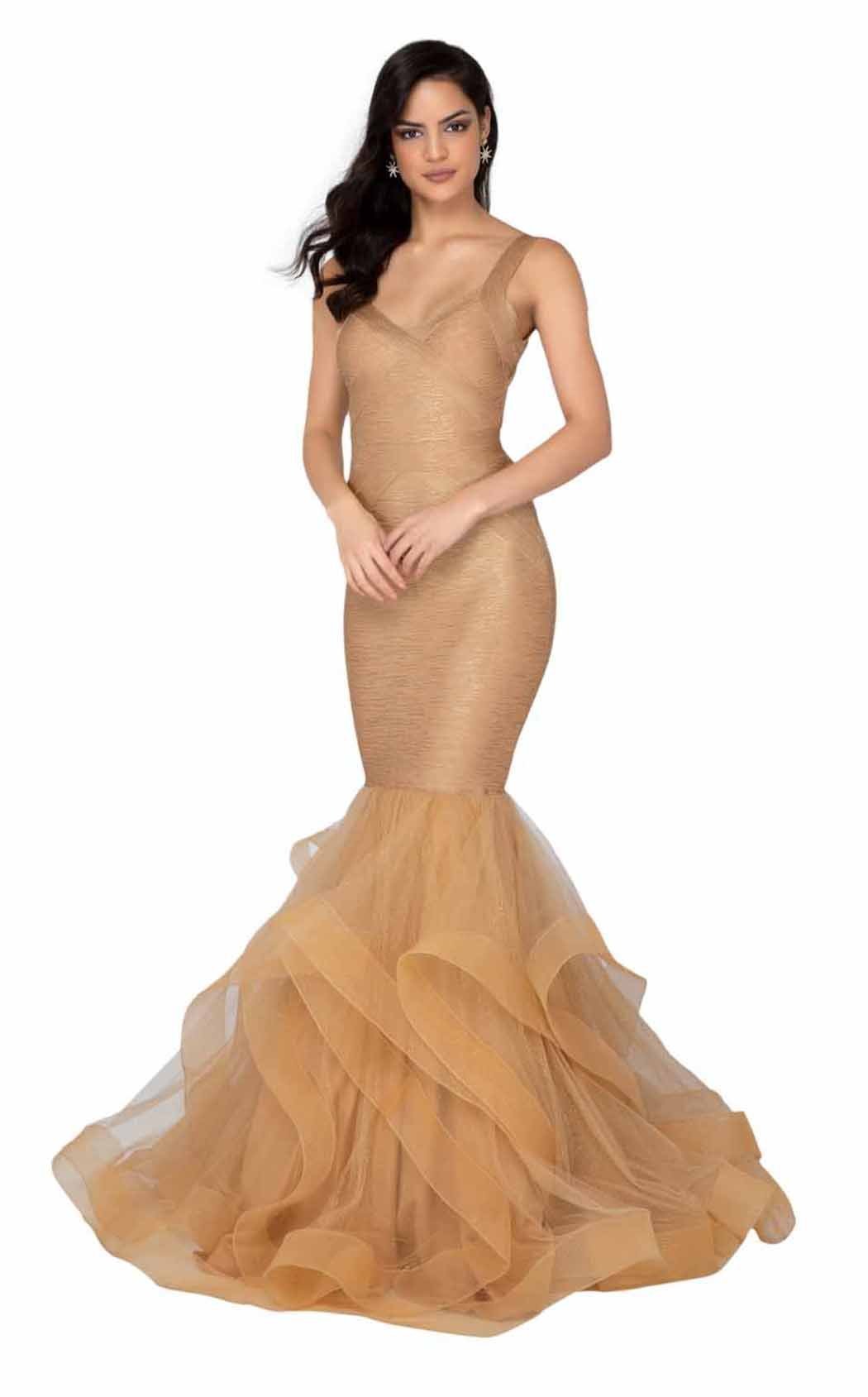 Terani Couture - 1911P8640SC Sleeveless Glittery Mermaid Tulle Dress