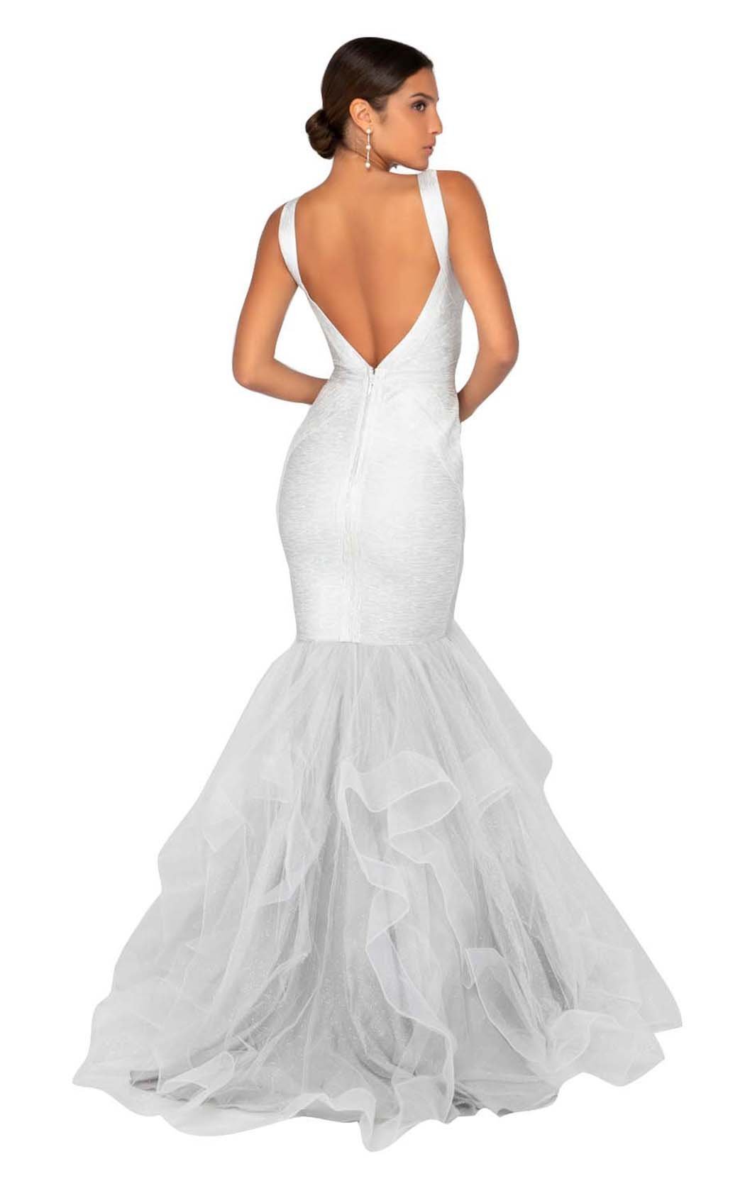 Terani Couture - 1911P8640SC Sleeveless Glittery Mermaid Tulle Dress