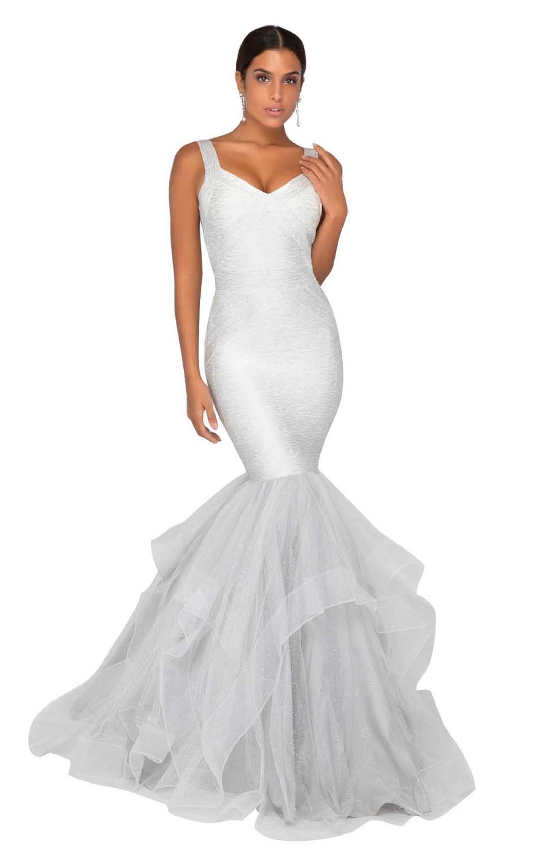 Terani Couture - 1911P8640SC Sleeveless Glittery Mermaid Tulle Dress