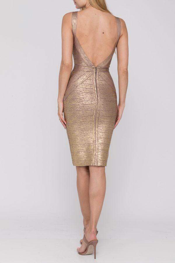 Terani Couture - 1921C0011 Stretch Metallic Knit Bandage Dress Cocktail Dresses