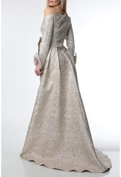 Terani Couture - 1921M0735 Embellished Sheath Dress With Overskirt In Gold