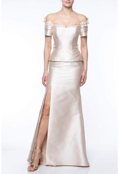 Terani Couture - 1921M0745 Ruffled Sweetheart Mermaid Dress Mother of the Bride Dresses 0 / Silver
