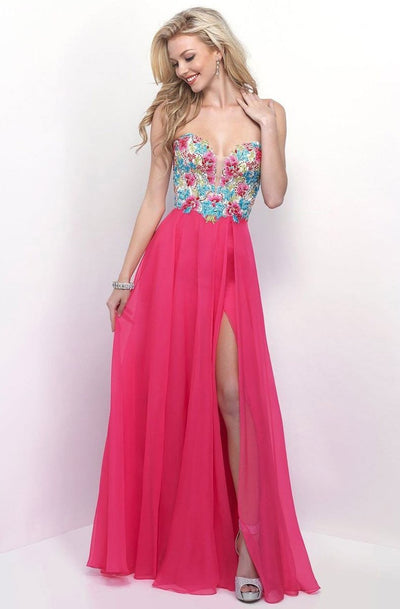 Blush - Sweetheart Chiffon A-Line Dress 11350 in Pink and Multi-Color
