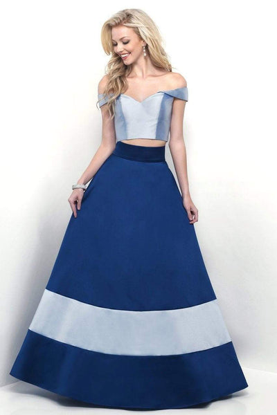 Blush by Alexia Designs - 5623 Two Piece Off Shoulder Ballgown Special Occasion Dress 0 / Sky/Navy