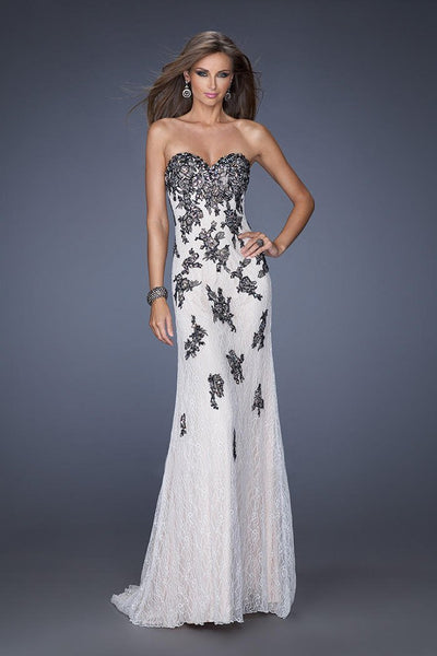 La Femme Gigi - Strapless Lace Applique Evening Gown 20076 – ADASA