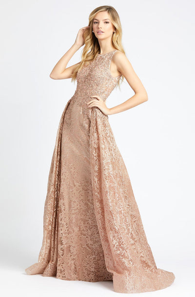 Mac Duggal Couture - 20112D Jewel Evening Gown with Overskirt In Pink and Gold