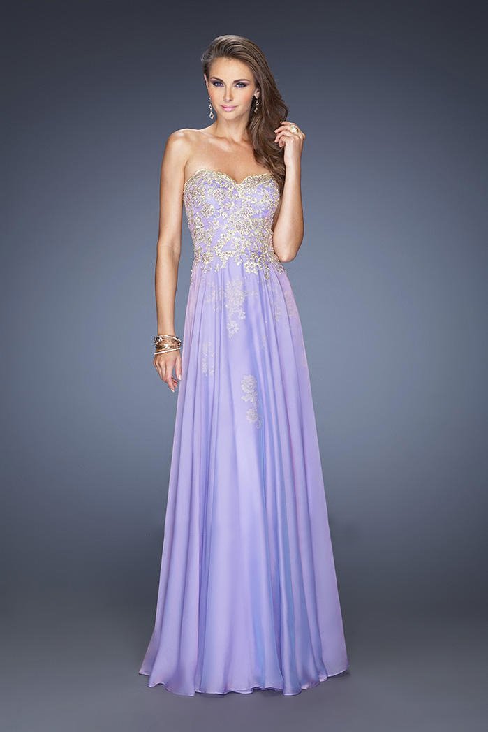 La Femme - Adorned Strapless Open Back Sweetheart Dress 20114