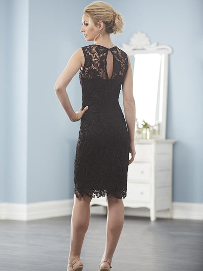 Christina Wu Elegance - 20238 Sheer Lace Cutout Sheath Cocktail Dress in Black