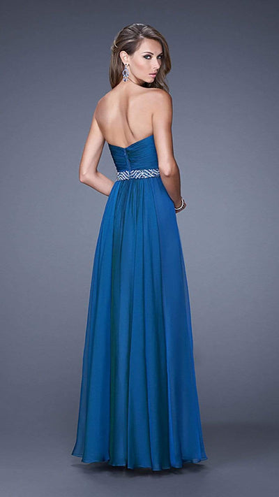 La Femme - 20527 Wrap Ruched Chiffon Gown Special Occasion Dress