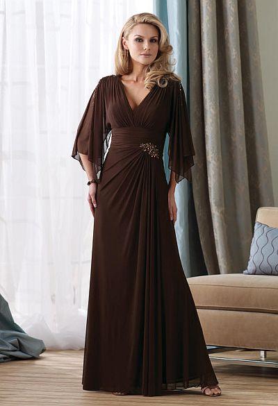 Montage by Mon Cheri - 212964 Long Dress In Cocoa