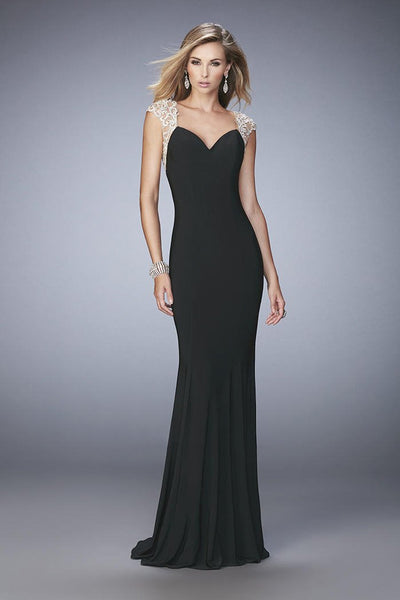 La Femme - 21529 Embellished Sweetheart Sheath Dress In Black