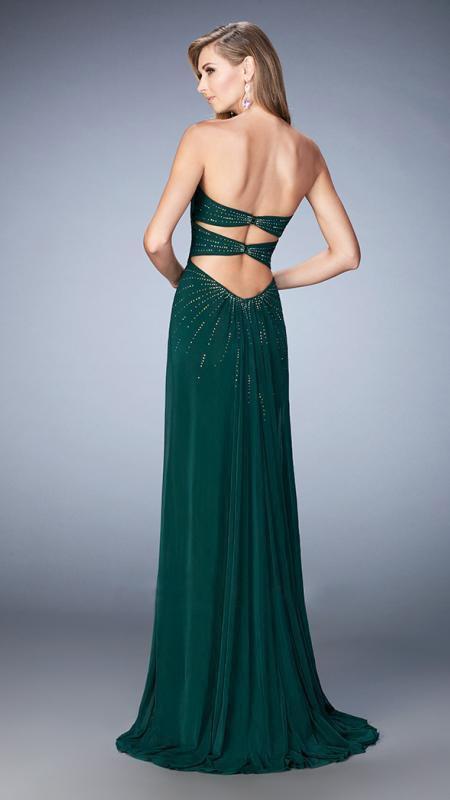 La Femme - 22071 Embellished Sweetheart Sheath Dress In Forest Green