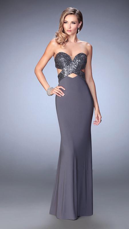 La Femme - 22150 Prom Dress in Gray