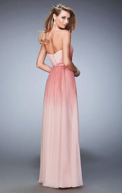 La Femme - 22156 Strapless Sweetheart Ombre Gown In Pink