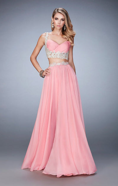 La Femme - 22234 Embellished Sweetheart A-line Dress In Pink