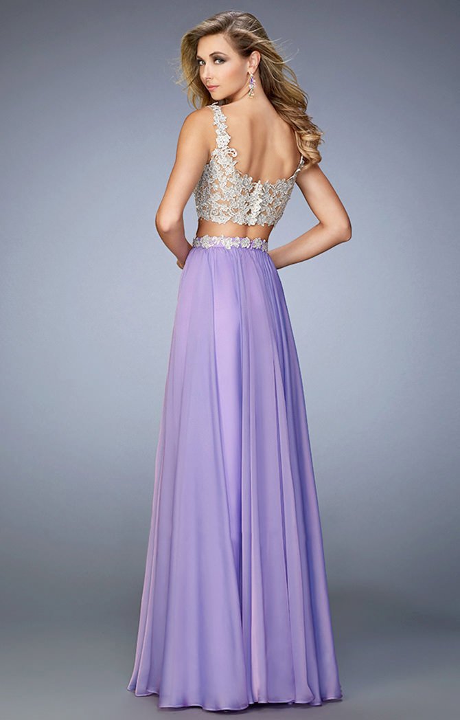 La Femme - 22234 Embellished Sweetheart A-line Dress In Purple