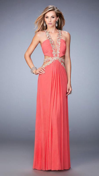 La Femme - Prom Dress 22252, Pink Grapefruit