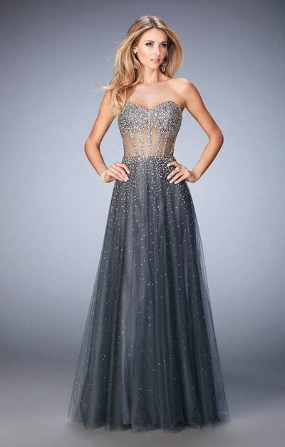 La Femme - Prom Dress 22369 in Gray