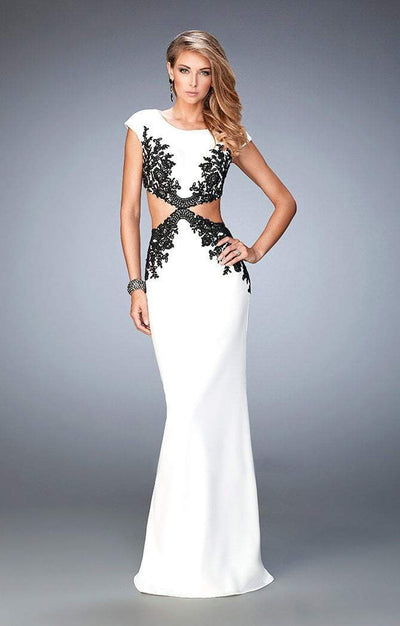 La Femme - Prom Dress 22426 in White and Black