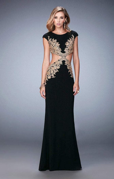 La Femme - Prom Dress 22426 in Black and Gold