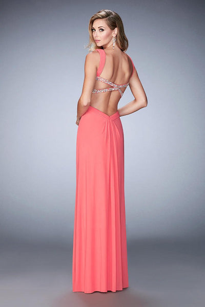 La Femme - 22727 Ruched Sweetheart Sheath Dress In Pink