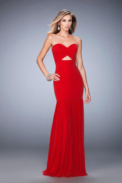 La Femme - 22753 Strapless Sweetheart Trumpet Dress In Red