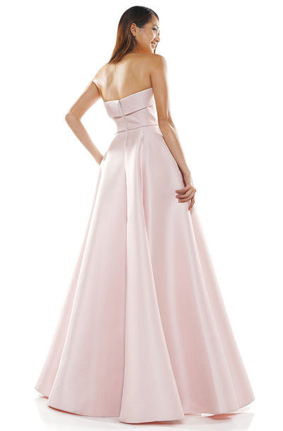 Colors Dress - 2291 Strapless Mikado A-line Long Dress In Pink