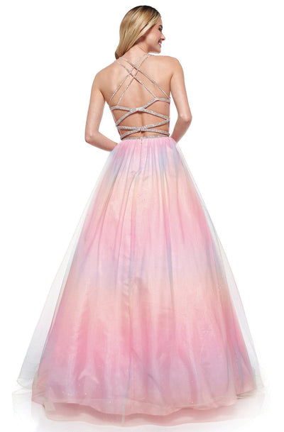 Colors Dress - 2304 Fit and Flare Sweetheart Long Dress In Pink