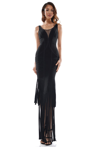 Colors Dress - 2349 Jersey Scoop Neck and Back Sheath Dress In Black