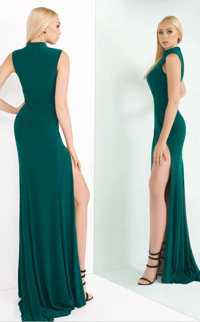 Ieena Duggal - 25034I High Neck Dual Slit Sheath Gown Special Occasion Dress