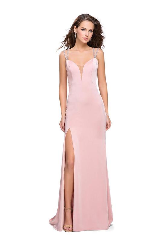 La Femme - 25660SC Jersey Plunging Sweetheart Fitted Dress