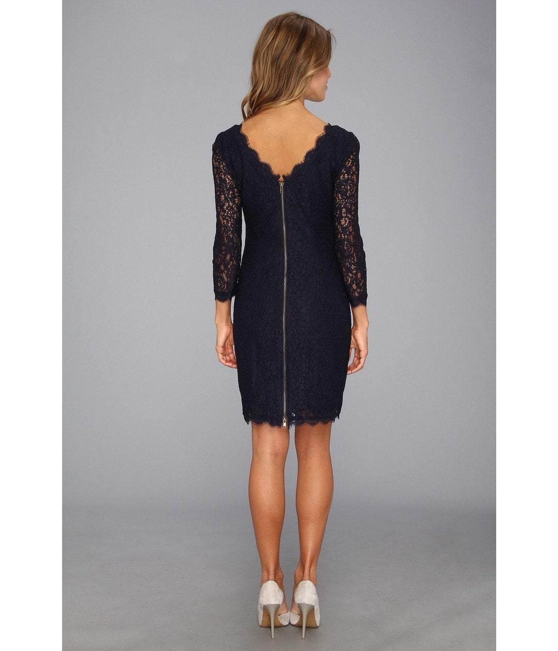 Adrianna Papell - 61864780SC Lace Scalloped Sheath Cocktail Dress Adrianna Papell - 61864780SC Lace Scalloped Sheath Cocktail Dress