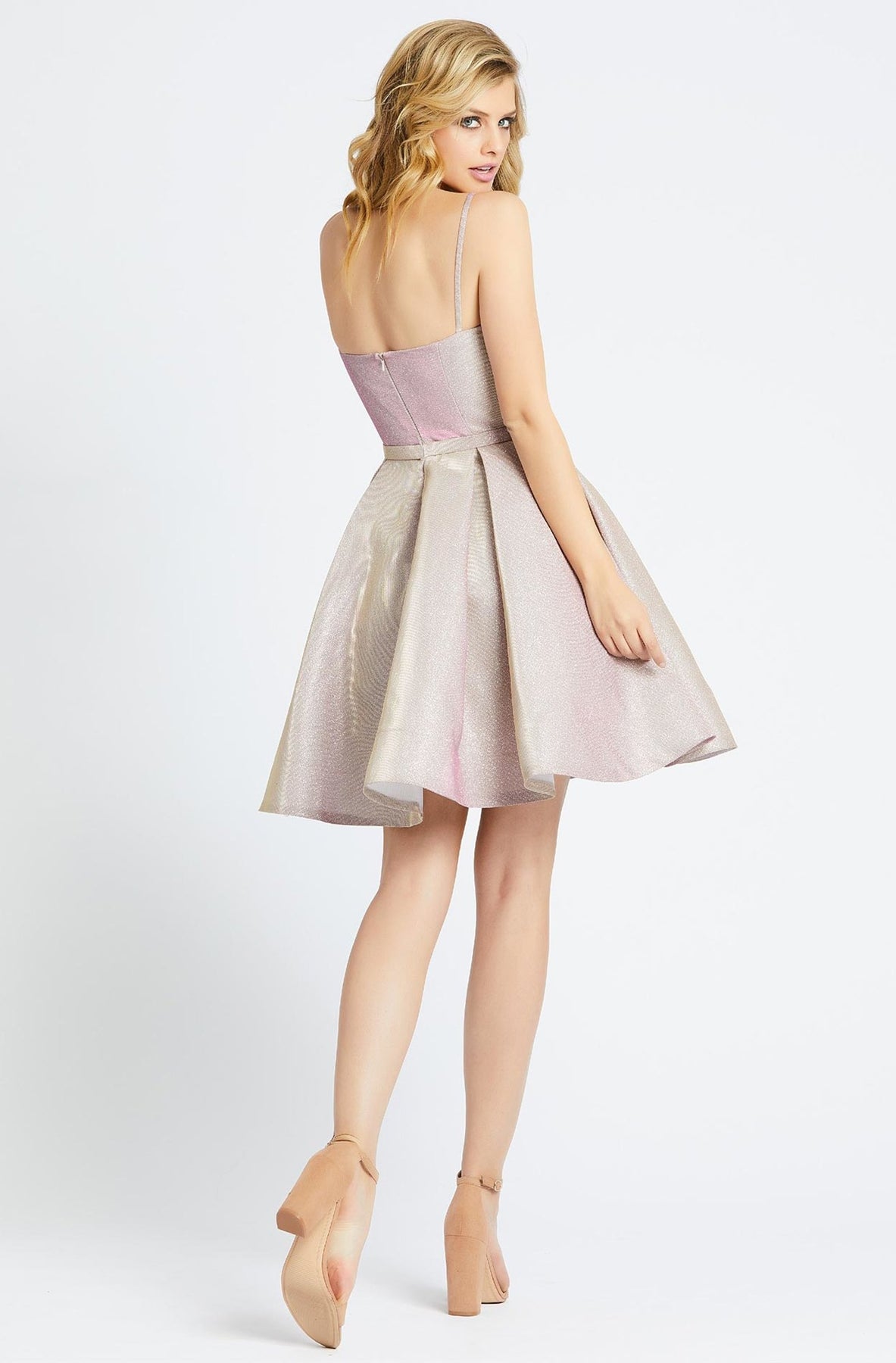Ieena Duggal - 25982I Fitted Scoop A-Line Cocktail Dress in Pink