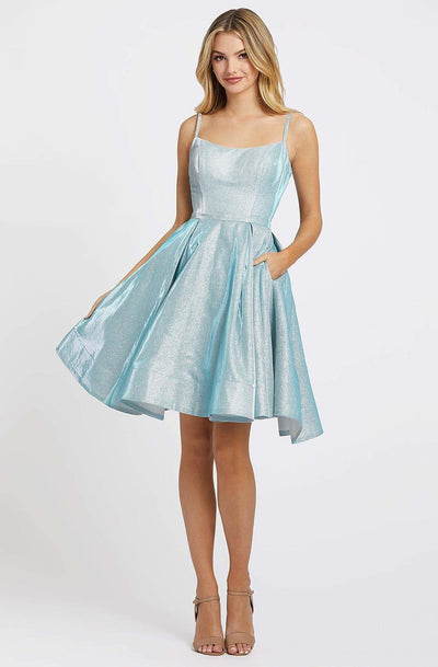 Ieena Duggal - 25982I Fitted Scoop A-Line Cocktail Dress in Blue