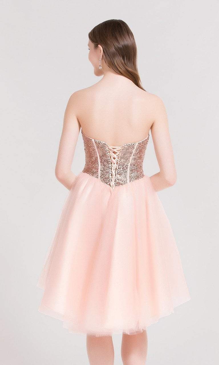 Alyce Paris - 2641 Jeweled Sweetheart High Low A-line Dress In Pink