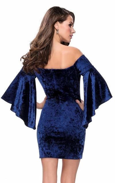 La Femme - 26640SC Angel Sleeve Off Shoulder Velvet Dress