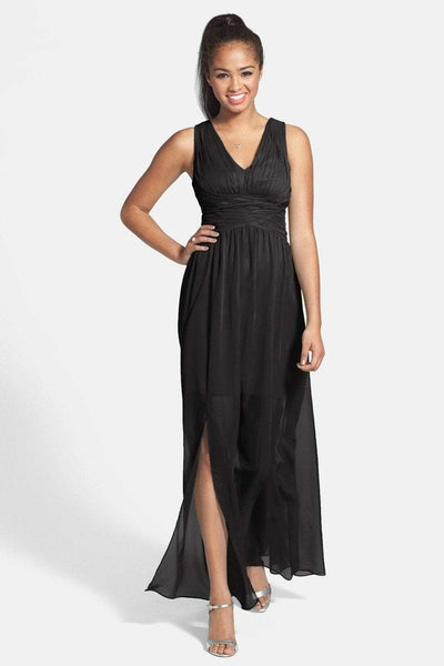 Adrianna Papell - Pleated Bodice Chiffon Dress 231M55220 in Black
