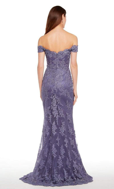 Alyce Paris - Lace Off-Shoulder Lace Sheath Dress 27249 - 1 pc Dusty Purple In Size 8 Available CCSALE 8 / Dusty Purple