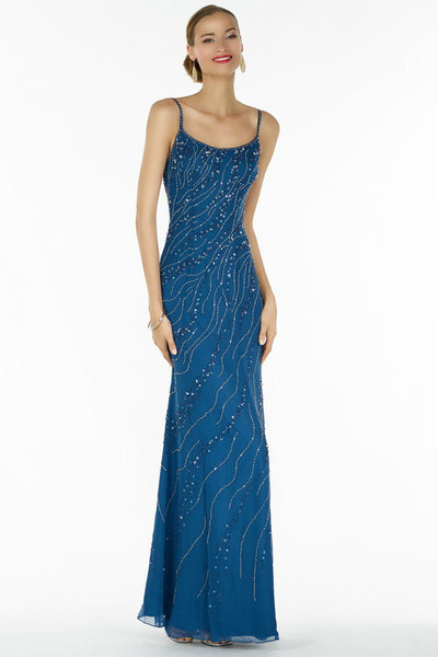 Alyce Paris - Spaghetti Strap Mother of the Bride Dress 29088 In Blue