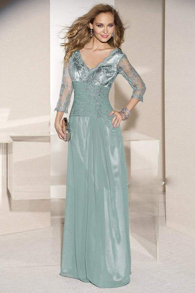 Alyce Paris - 29364SC Beaded Ruched Midriff A-Line Dress