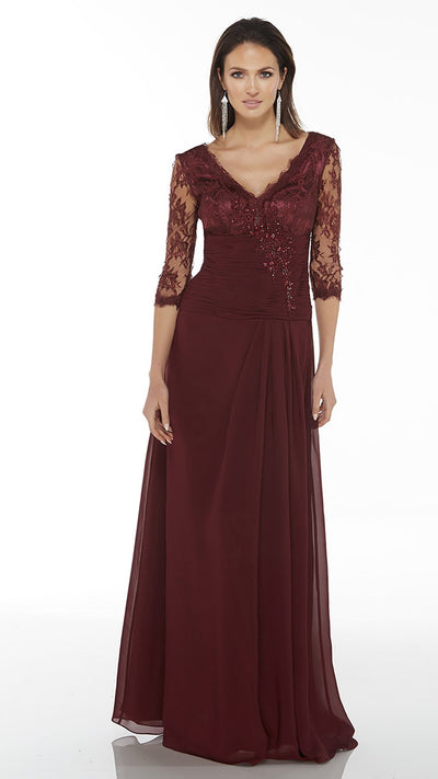 Alyce Paris - 29364SC Beaded Ruched Midriff A-Line Dress