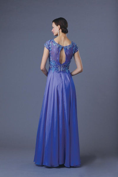 Alyce Paris - 29655SC Cap Sleeve Bejeweled Bodice Chiffon Dress