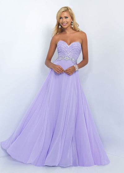 Blush by Alexia Designs - 11070 Lovely Crystal Beaded Strapless Gown Special Occasion Dress 0 / Lilac