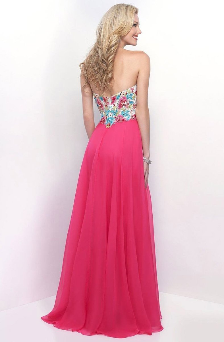 Blush - Sweetheart Chiffon A-Line Dress 11350 in Pink and Multi-Color