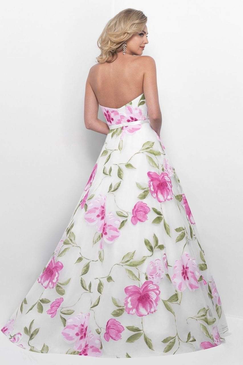 Blush - 5621 Dainty Sweetheart Floral Print A-Line Gown Special Occasion Dress